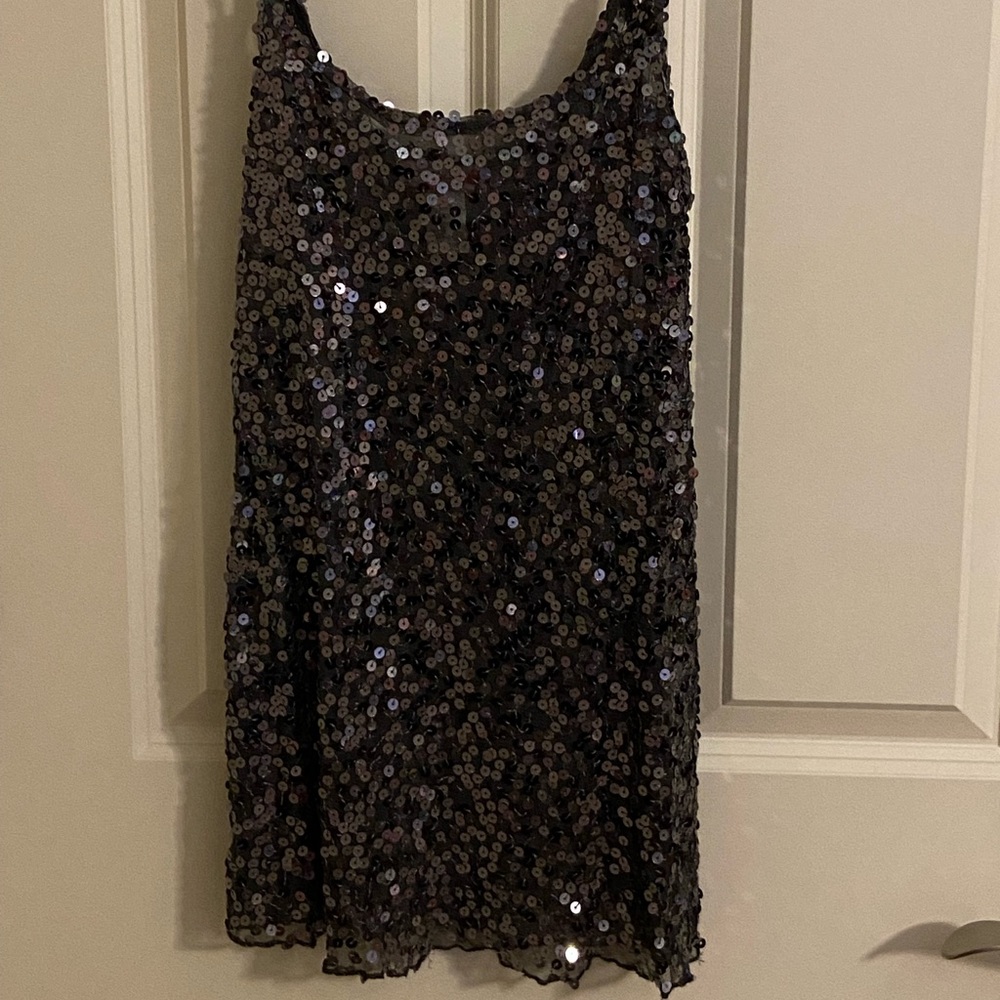 Sheer Gray Sequin Blouse
